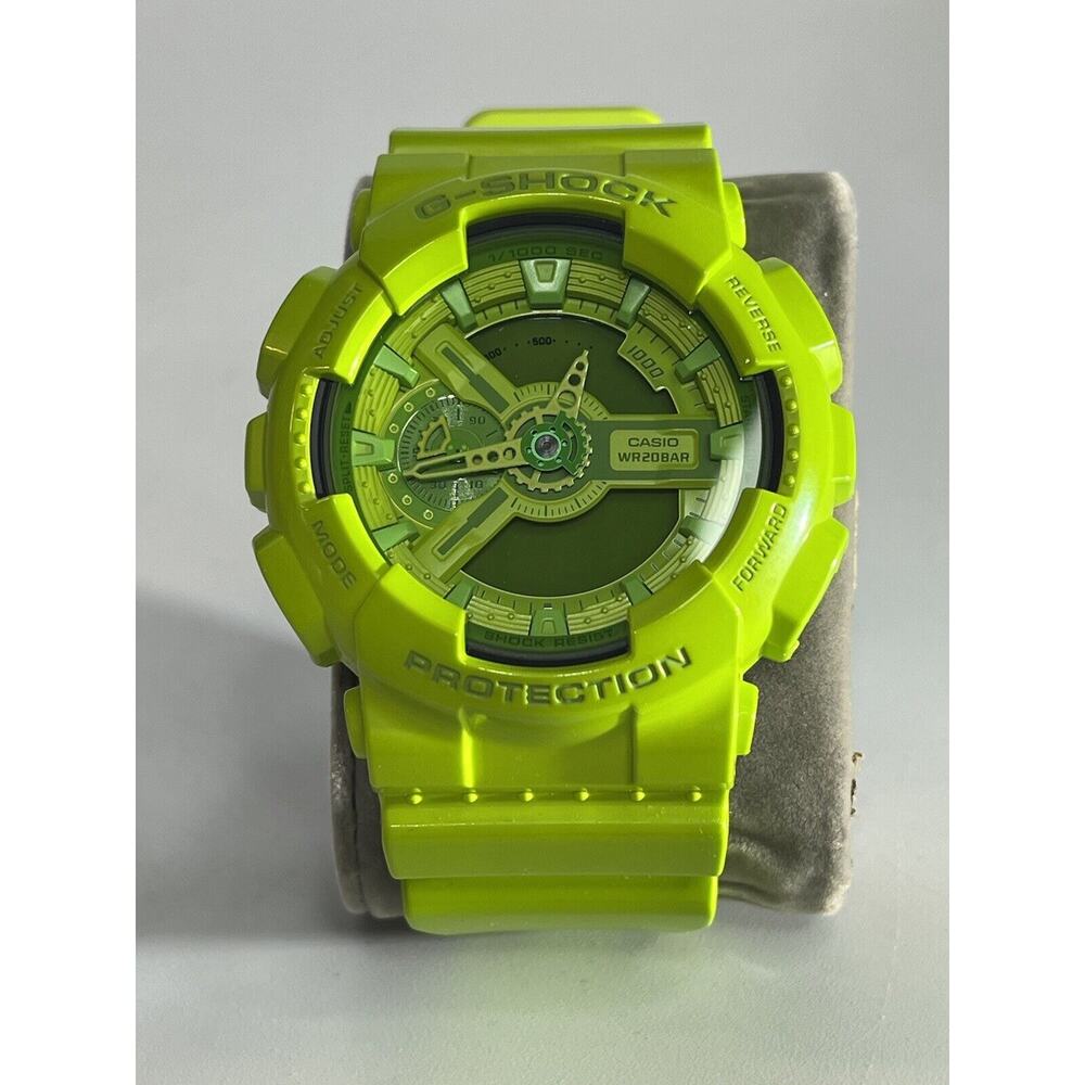 One Of A Kind Neon Green CASIO G-SHOCK Watch GA-110B 5146. Needs New Battery.